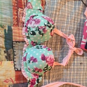 Floral bikini polka dot